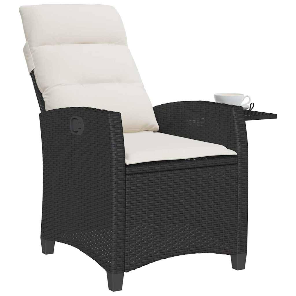 ComfortXL - Fauteuil de jardin inclinable en polyrotin avec table d'appoint et coussins pour relaxation extérieur Noir – ComfortXL Outdoor Living - Image 4