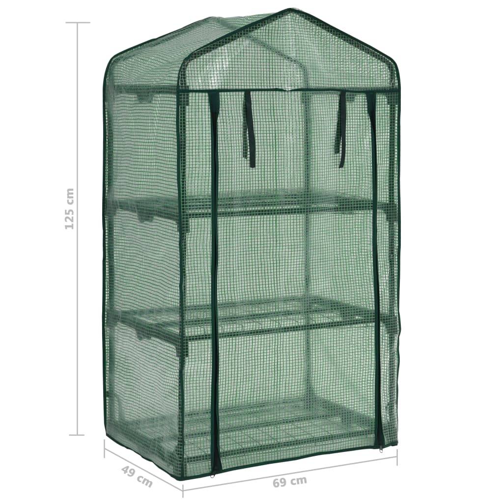 PANGIVO - Mini-serre acier et polyéthylène vert 69 x 49 x 125 cm - PANGIVO - Image 8