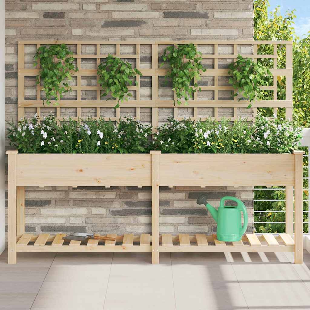 Cache-pot, Pot De Fleurs avec étagère Beige 203.5 x 54 x 152.5 cm g370 - Image 2