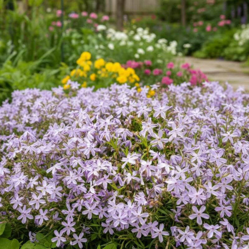 Phlox nain G.F. Wilson, Phlox mousse à fleurs Rose/Bleue - feuillage Caduc - Godet - 5/20 cm - Image 3