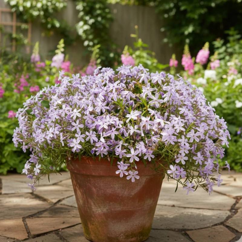Phlox nain G.F. Wilson, Phlox mousse à fleurs Rose/Bleue - feuillage Caduc - Godet - 5/20 cm - Image 4