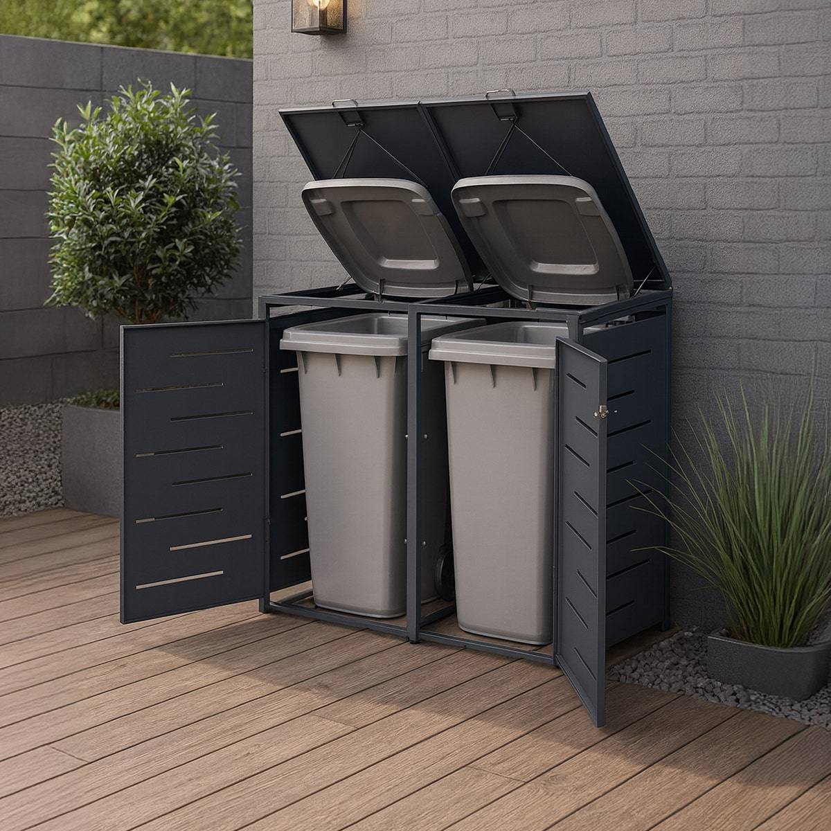 Abri cache poubelle double 2x240L - Image 1