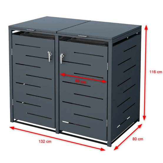 Abri cache poubelle double 2x240L - Image 5