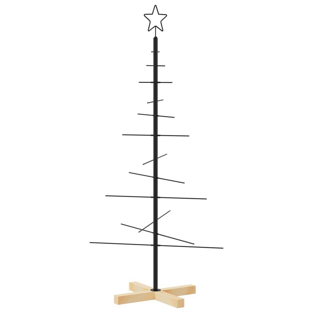 Maison Chic - Sapin de Noël | Arbre de Noël en métal avec base en bois noir 120 cm Maison Chic - Image 1