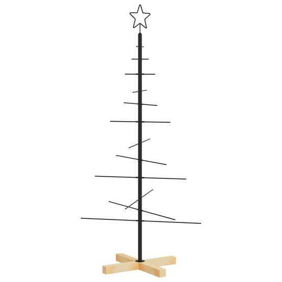 Maison Chic - Sapin de Noël | Arbre de Noël en métal avec base en bois noir 120 cm Maison Chic - Image 5