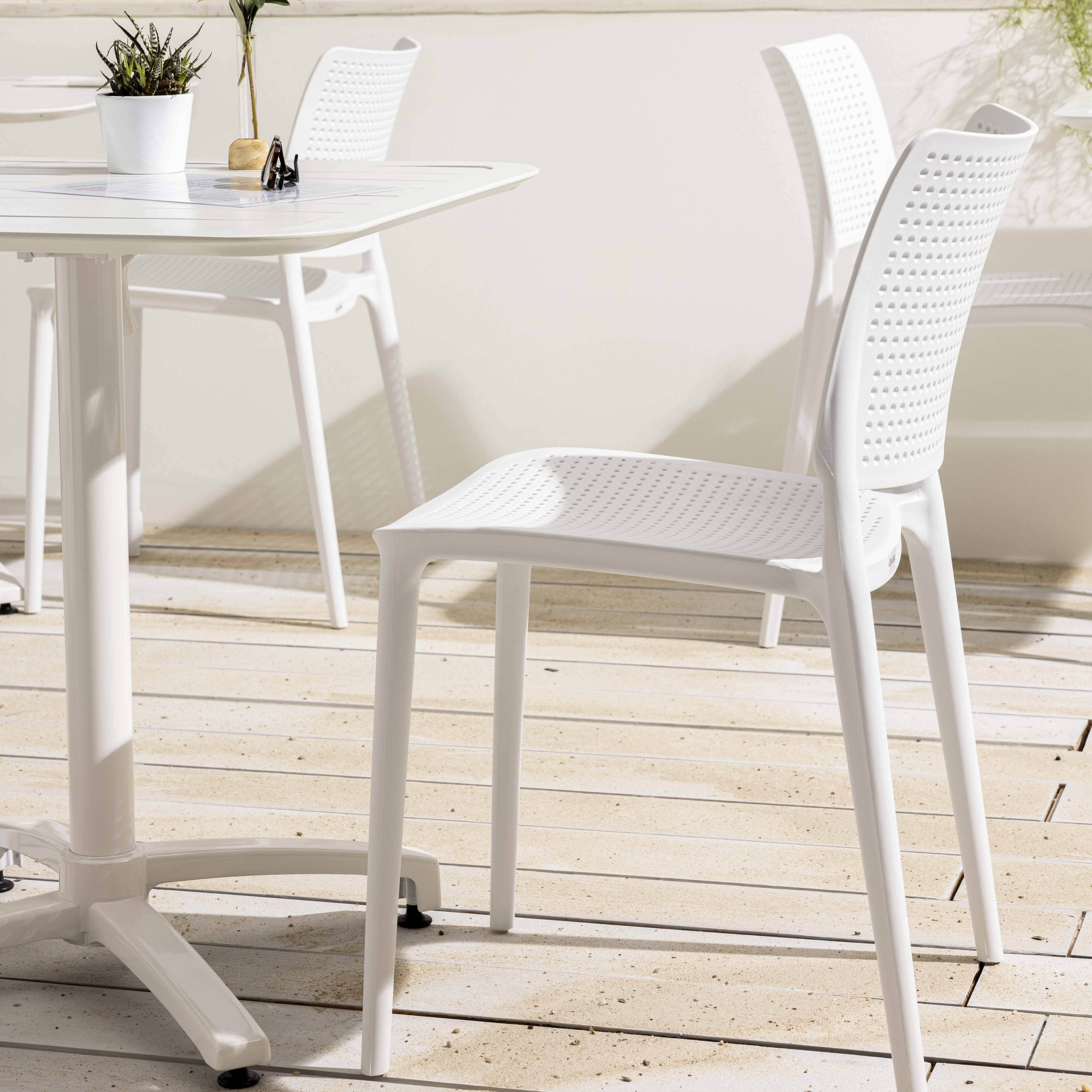 Oviala - Lot de 4 chaises de terrasse blanches en plastique Riga - Oviala - Image 3