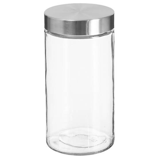 Bocal en Verre "Guy" 1,7L Transparent & Argent - Image 1