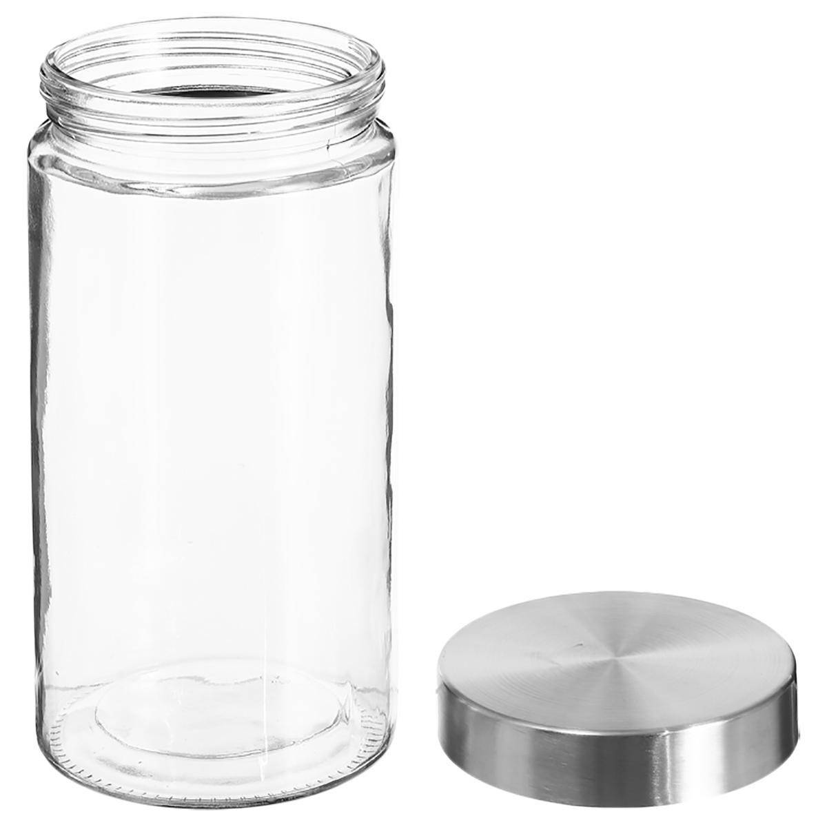 Bocal en Verre "Guy" 1,7L Transparent & Argent - Image 2