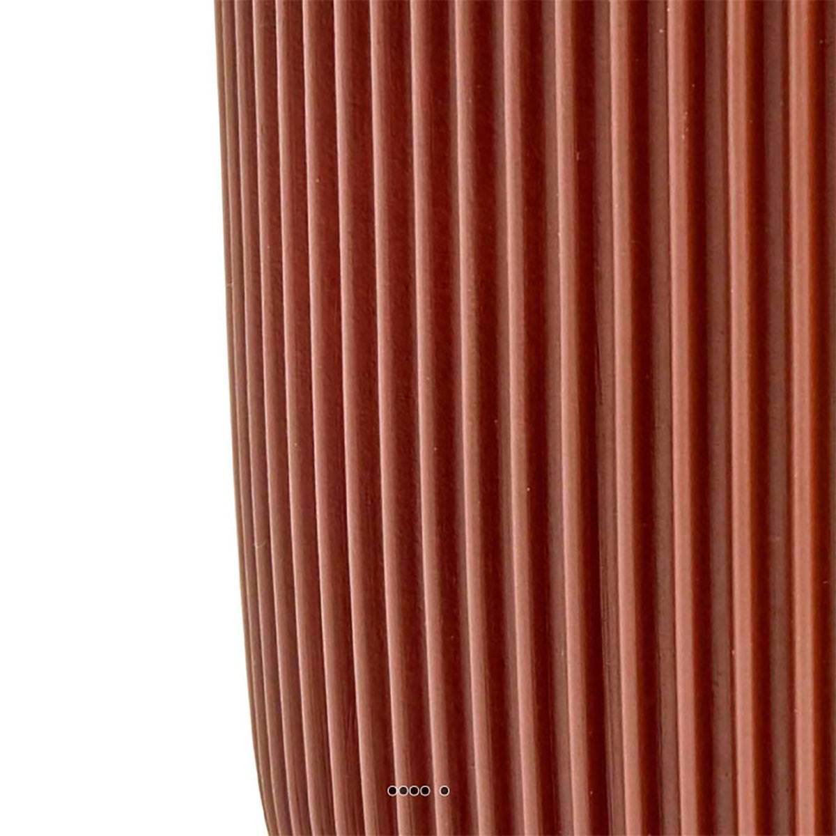 Artificielles - Pot Groove plastique forme eggpot H 13 x D 14cm Rouge - dimhaut: H 13 cm - couleur: Rouge - Image 2