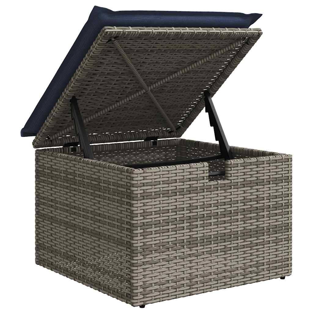 ComfortXL - Ensemble Salon de Jardin Poly Rotin et Acacia avec Coffre de Rangement pour Extérieur Gris 9 Pièces – ComfortXL Outdoor Living - Image 3