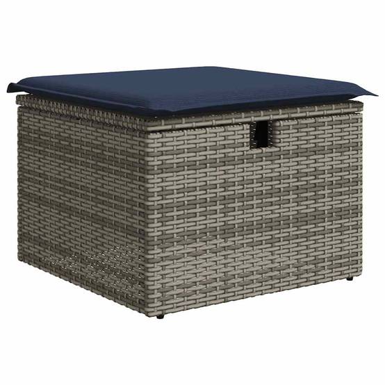 ComfortXL - Ensemble Salon de Jardin Poly Rotin et Acacia avec Coffre de Rangement pour Extérieur Gris 9 Pièces – ComfortXL Outdoor Living - Image 6