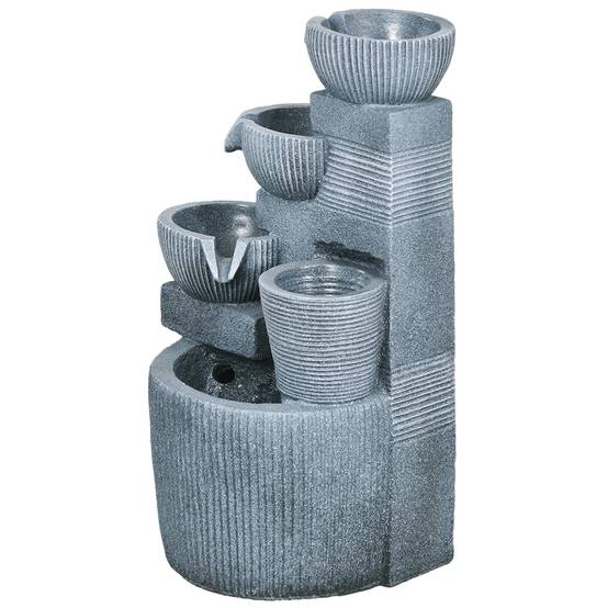 Fontaine de jardin résine gris foncé 31 x 27 x 57 cm - PANGIVO - Image 2