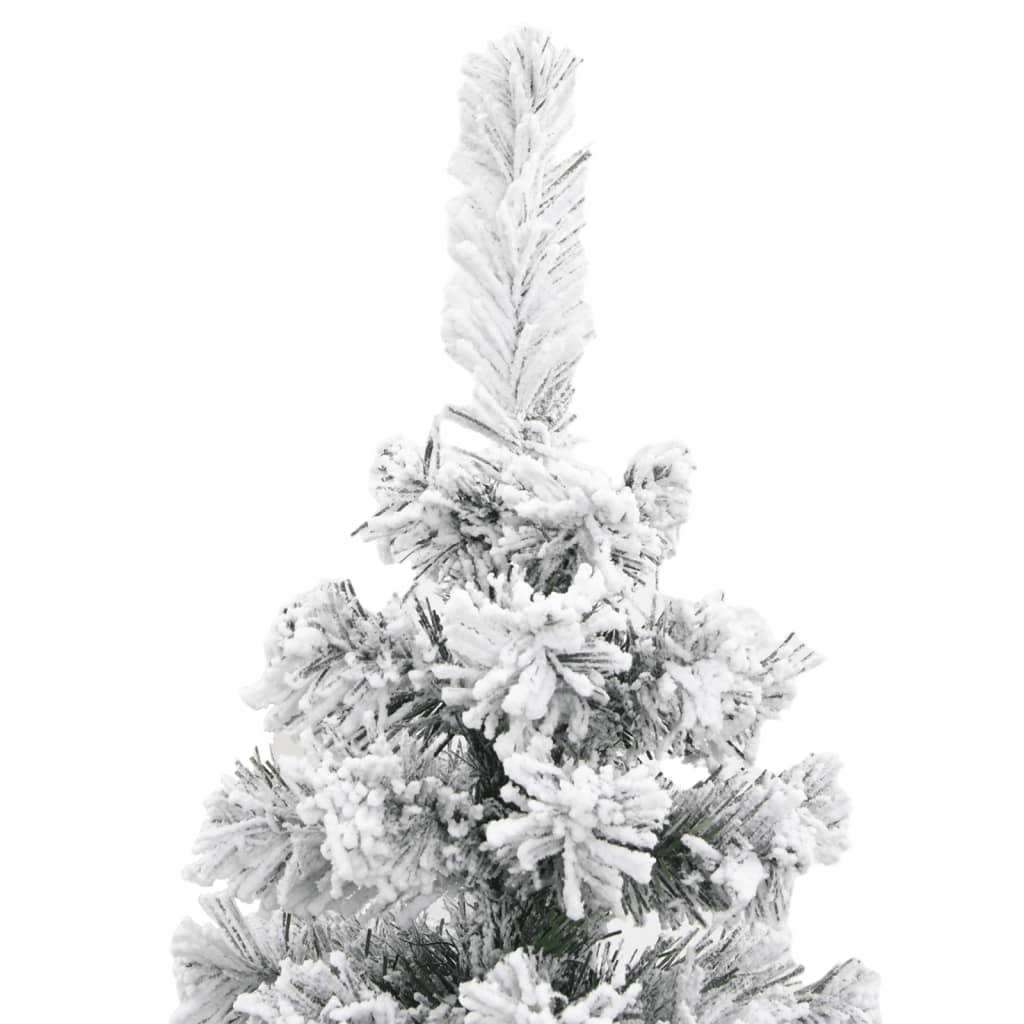 Sapin De Noël - Arbre de Noël artificiel mince flocon de neige vert 150 cm PVC - Image 3