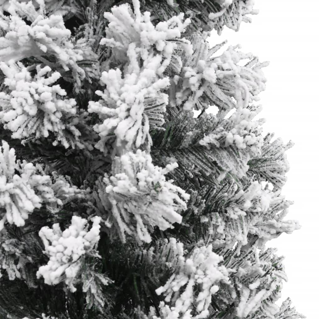 Sapin De Noël - Arbre de Noël artificiel mince flocon de neige vert 150 cm PVC - Image 4