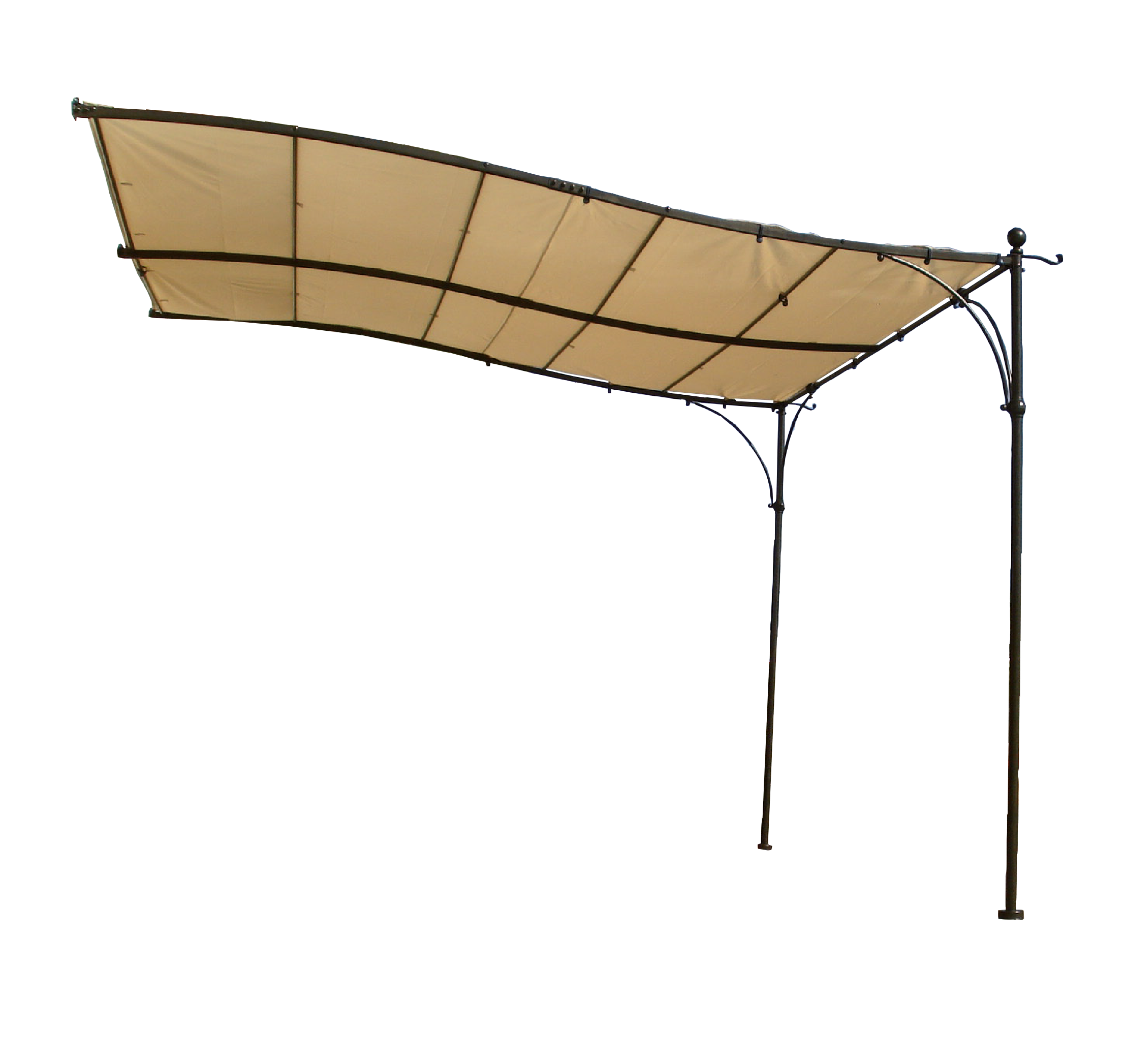 Couleurs du monde - Luberon - Pergola adossée en acier 3x3m - Structure Seule - Couleurs du Monde - Image 2