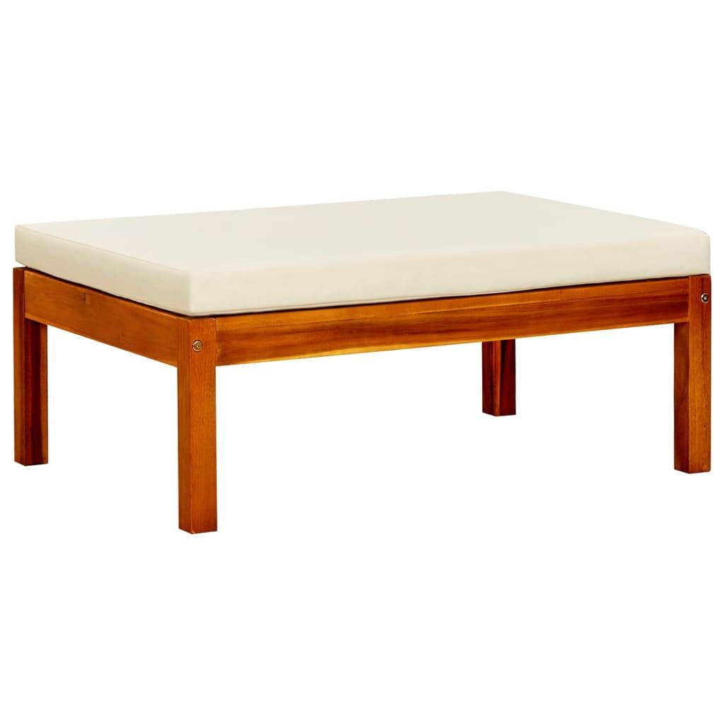 Helloshop26 - Banc de jardin meuble de patio d'extérieur terrasse avec table et repose-pieds 179 x 66 x 180 cm bois d'acacia solide - Image 7