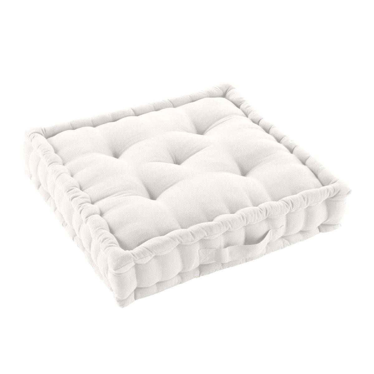 Coussin de Sol "Twily" 50x50cm Blanc - Image 2