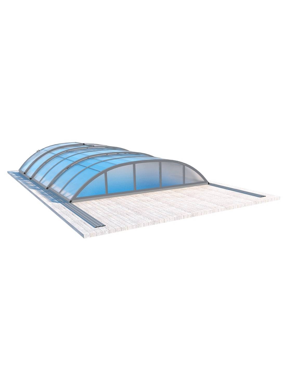 Altanka - Abri de piscine Skyline pour les modèles 6,20x4,10 m - BAS88, BAS788 - polycarbonate alvéolaire 8 mm - Couleur Ral7037 Gris - ECO325 - Image 3