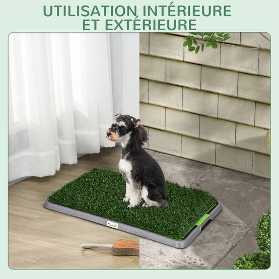 Toilette litière PE pour chiens tapis gazon artificiel éducation chiot 67x41x3cm vert - ComfortXL Outdoor Living - Image 9