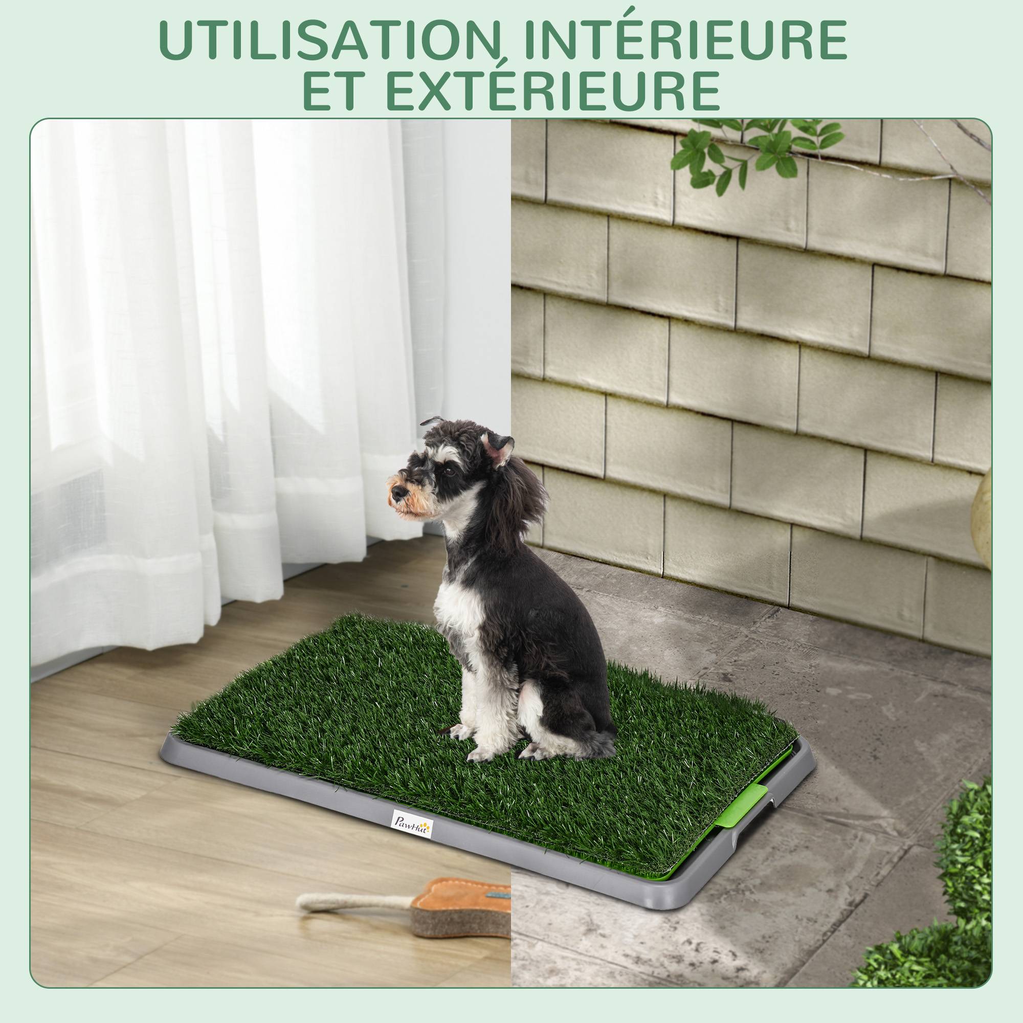 Toilette litière PE pour chiens tapis gazon artificiel éducation chiot 67x41x3cm vert - ComfortXL Outdoor Living - Image 9