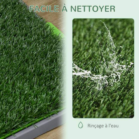Toilette litière PE pour chiens tapis gazon artificiel éducation chiot 67x41x3cm vert - ComfortXL Outdoor Living - Image 8