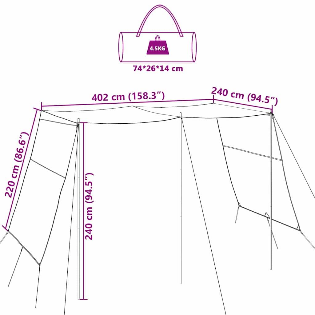 Grande Bâche de Protection Polyester Pliable pour Camping et Jardin Gris 402x240cm – ComfortXL Outdoor Living - Image 7
