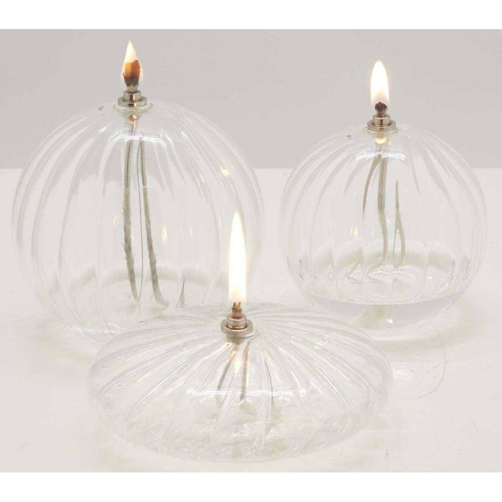 Bazardeluxe - Lampe à huile en verre strié Sphere 13 x 14 cm - Image 3
