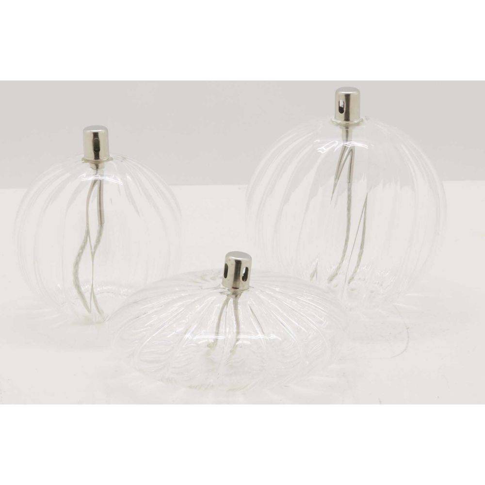 Bazardeluxe - Lampe à huile en verre strié Sphere 13 x 14 cm - Image 4