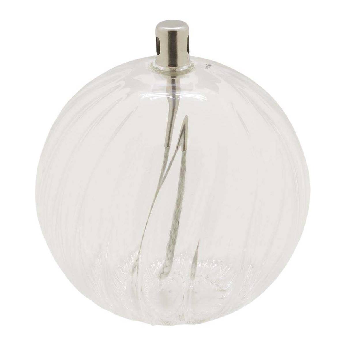 Bazardeluxe - Lampe à huile en verre strié Sphere 13 x 14 cm - Image 1