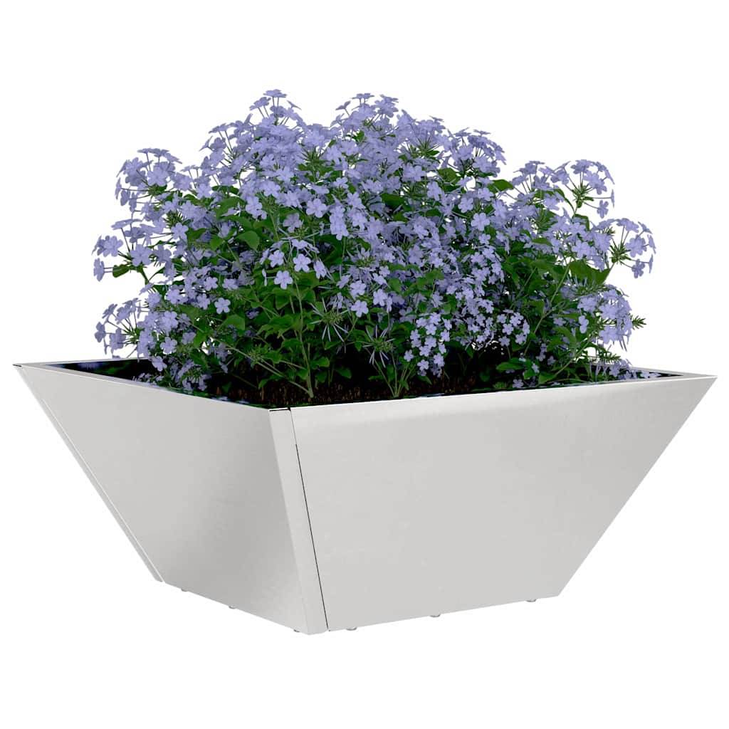 Cache-pot de jardin 5 pcs | Bac à fleurs Argent 35 x 35 x 15 cm - Image 3
