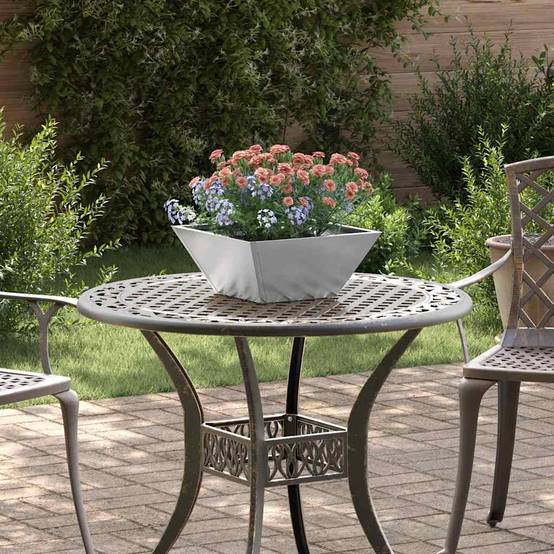 Cache-pot de jardin 5 pcs | Bac à fleurs Argent 35 x 35 x 15 cm - Image 2