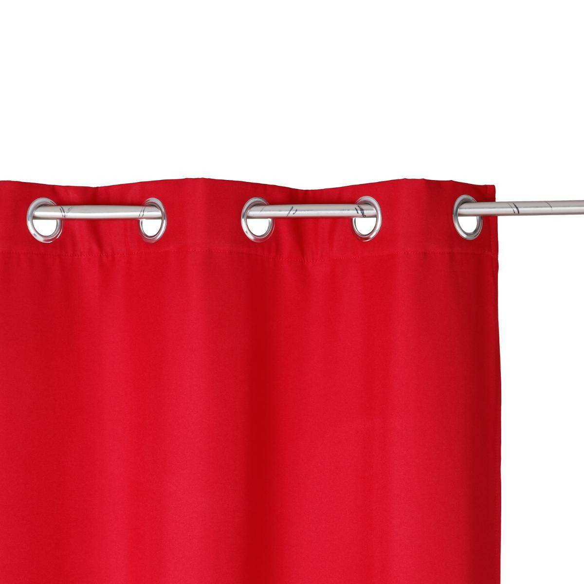 Atmosphera - Lot de 2 Rideaux à  œillets isolant Rouge 140 x 260 cm - Image 2