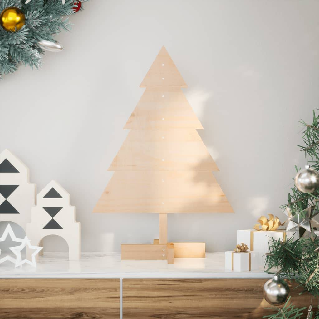 Petit Sapin de Noël Décoratif en Bois Massif Style Rustique pour Intérieur 70 cm – ComfortXL Outdoor Living - Image 1