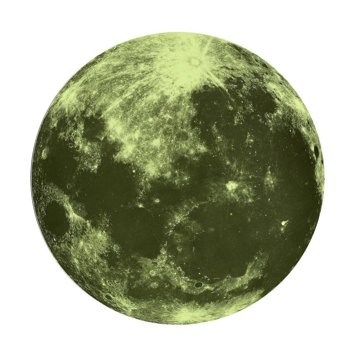 The Home Deco Kids - Sticker Mural Phosphorescent "Lune" 25cm Vert - Image 1