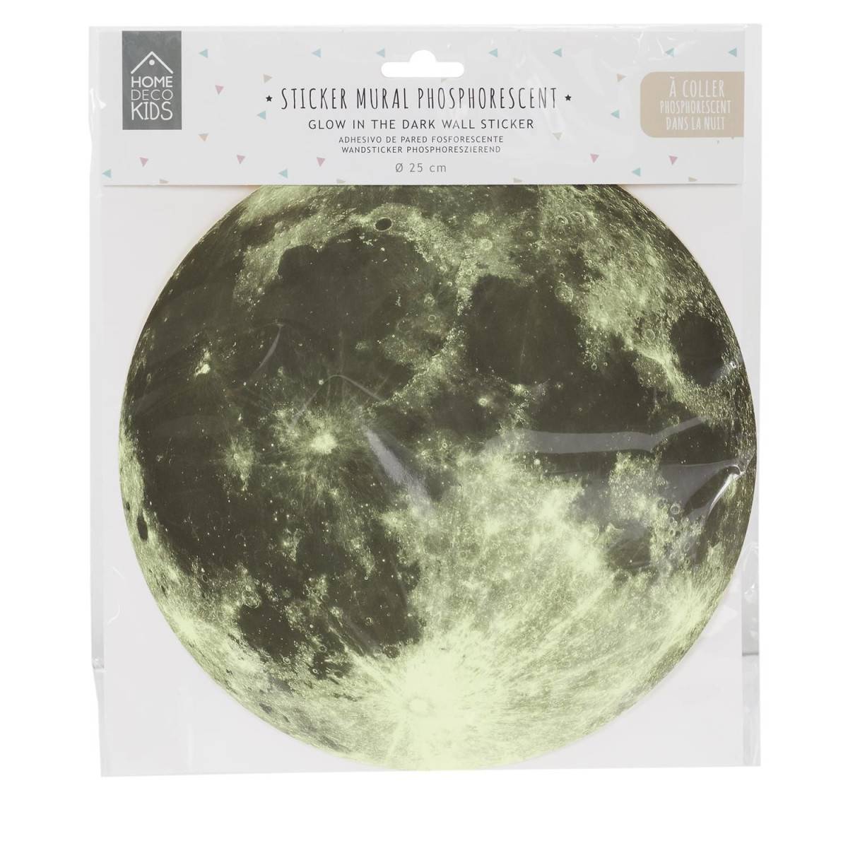 The Home Deco Kids - Sticker Mural Phosphorescent "Lune" 25cm Vert - Image 3
