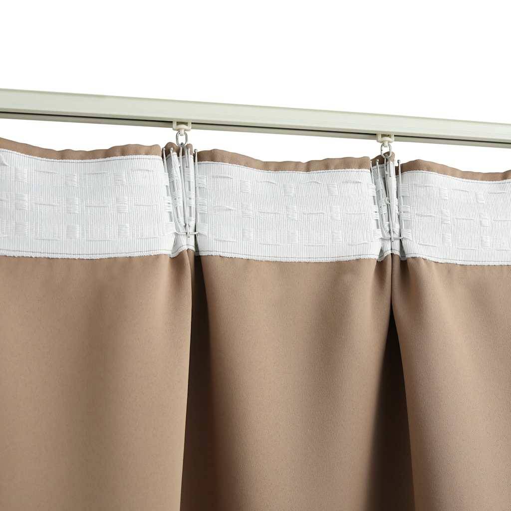 Rideaux occultants - Panneaux de rideau avec crochets 2 pcs Taupe 140x245 cm - Image 4
