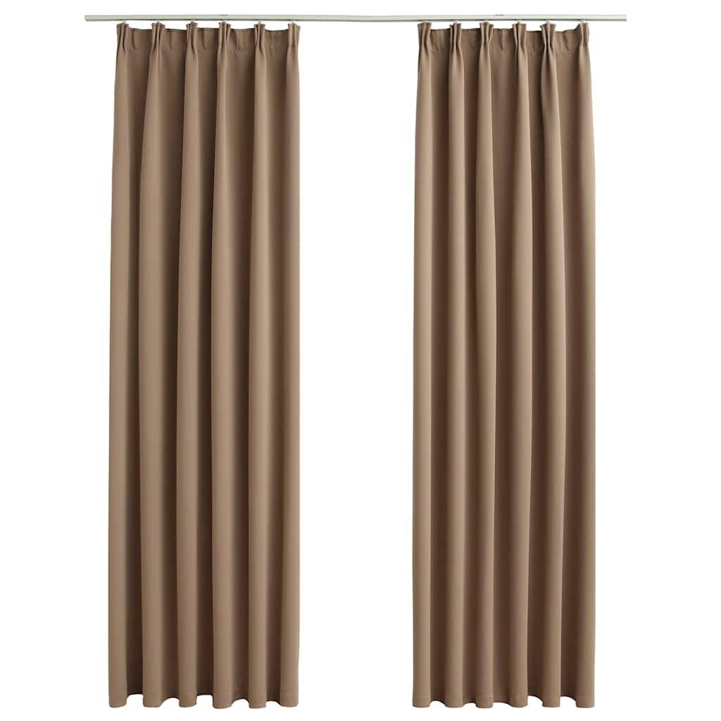 Rideaux occultants - Panneaux de rideau avec crochets 2 pcs Taupe 140x245 cm - Image 1