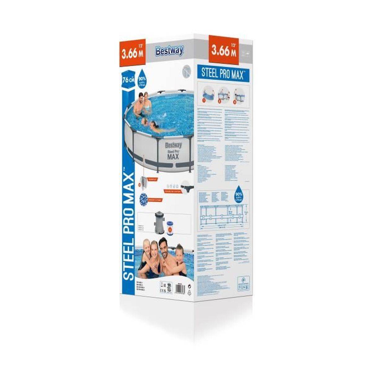 Bestway - Piscine Ronde Hors Sol Steel Pro Max Installation Rapide Et Structure Robuste - Bestway - Image 6