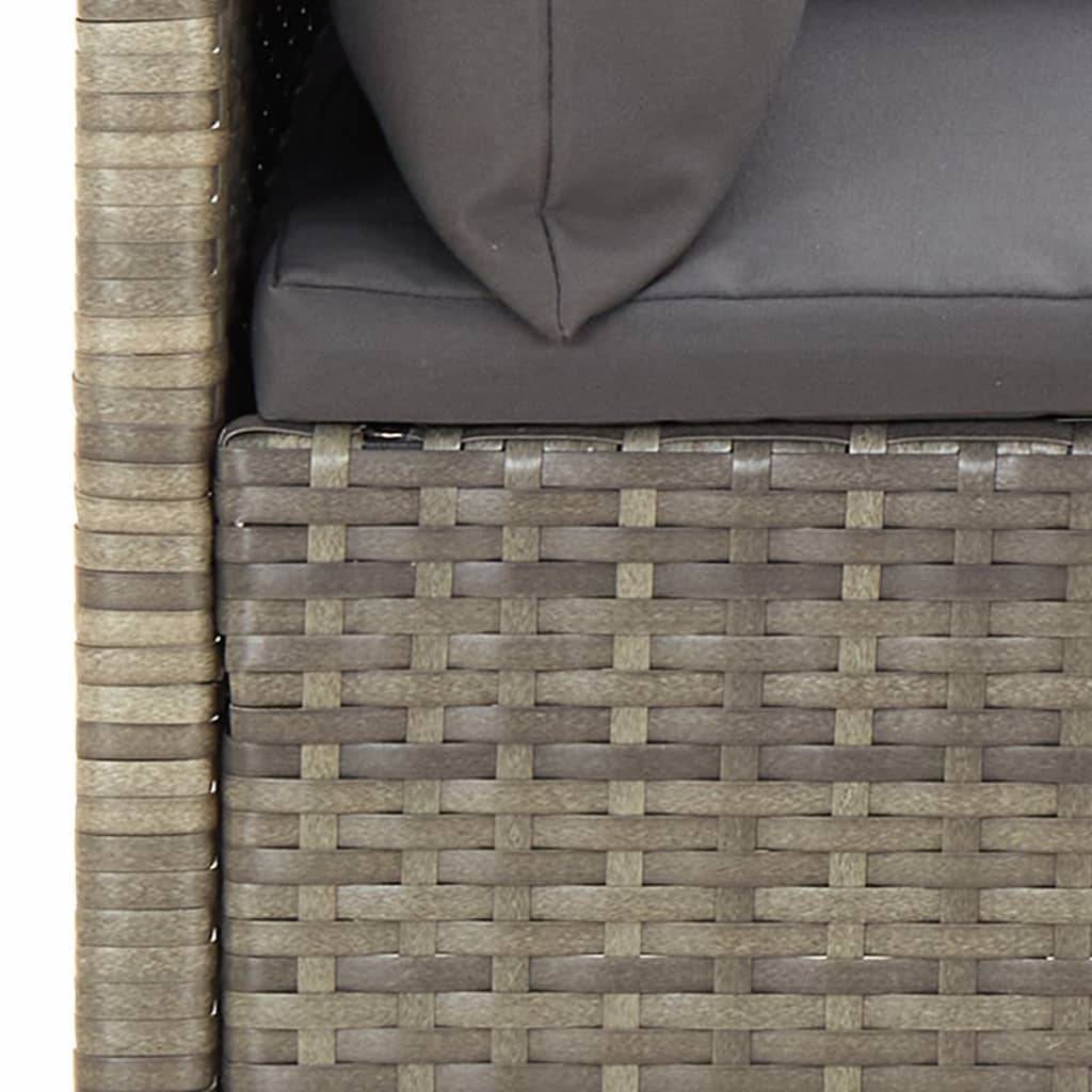 Helloshop26 - Salon de jardin meuble d'extérieur ensemble de mobilier 5 pièces avec coussins gris résine tressée - Image 5