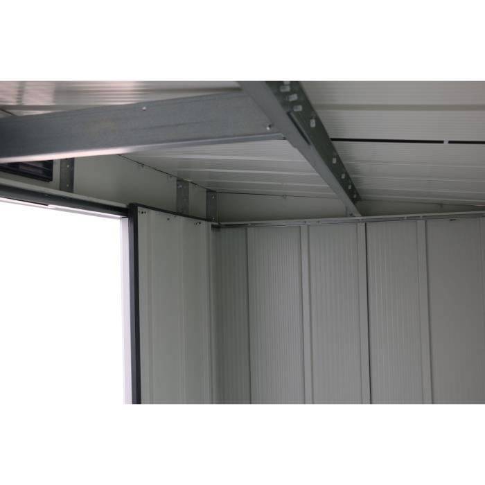 Duramax - Abri de jardin métal anthracite 3,25 m², toit plat, double porte coulissante et kit d’ancrage - DURAMAX - Image 5