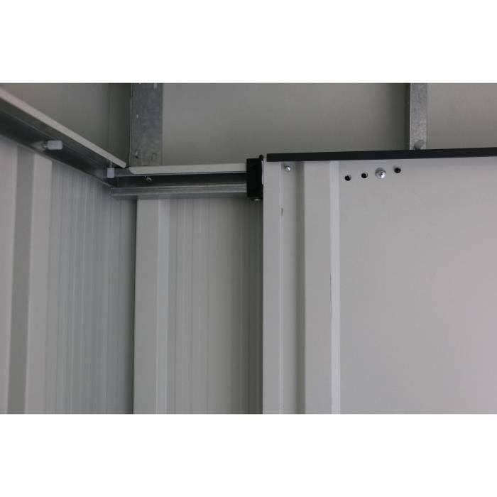 Duramax - Abri de jardin métal anthracite 3,25 m², toit plat, double porte coulissante et kit d’ancrage - DURAMAX - Image 4