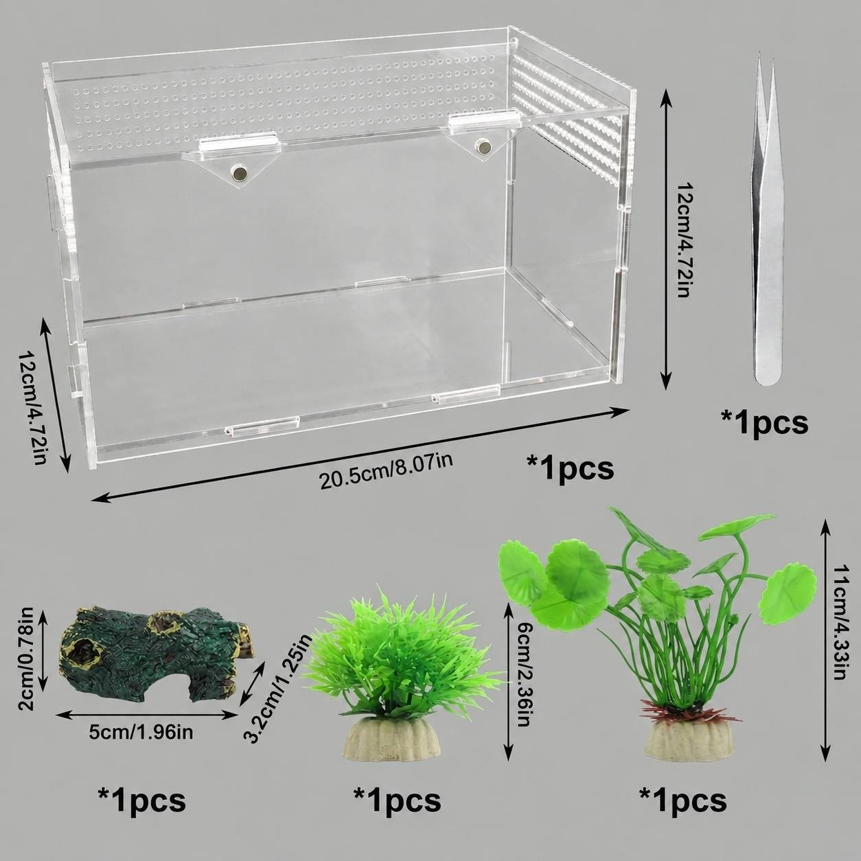 Kit Terrarium Acrylique Reptile 360° Vision Panoramique Facile à Installer Polyvalent - Image 2