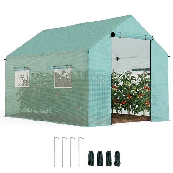 Serre Tunnel de Jardin 6m² Acier Galvanisé avec 4 Fenêtres pour Potager 2x3x2 m Vert - ComfortXL Outdoor Living - Image 1