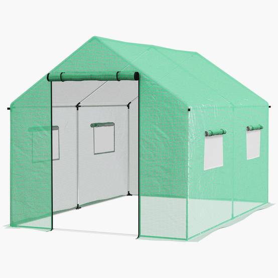 Serre Tunnel de Jardin 6m² Acier Galvanisé avec 4 Fenêtres pour Potager 2x3x2 m Vert - ComfortXL Outdoor Living - Image 2