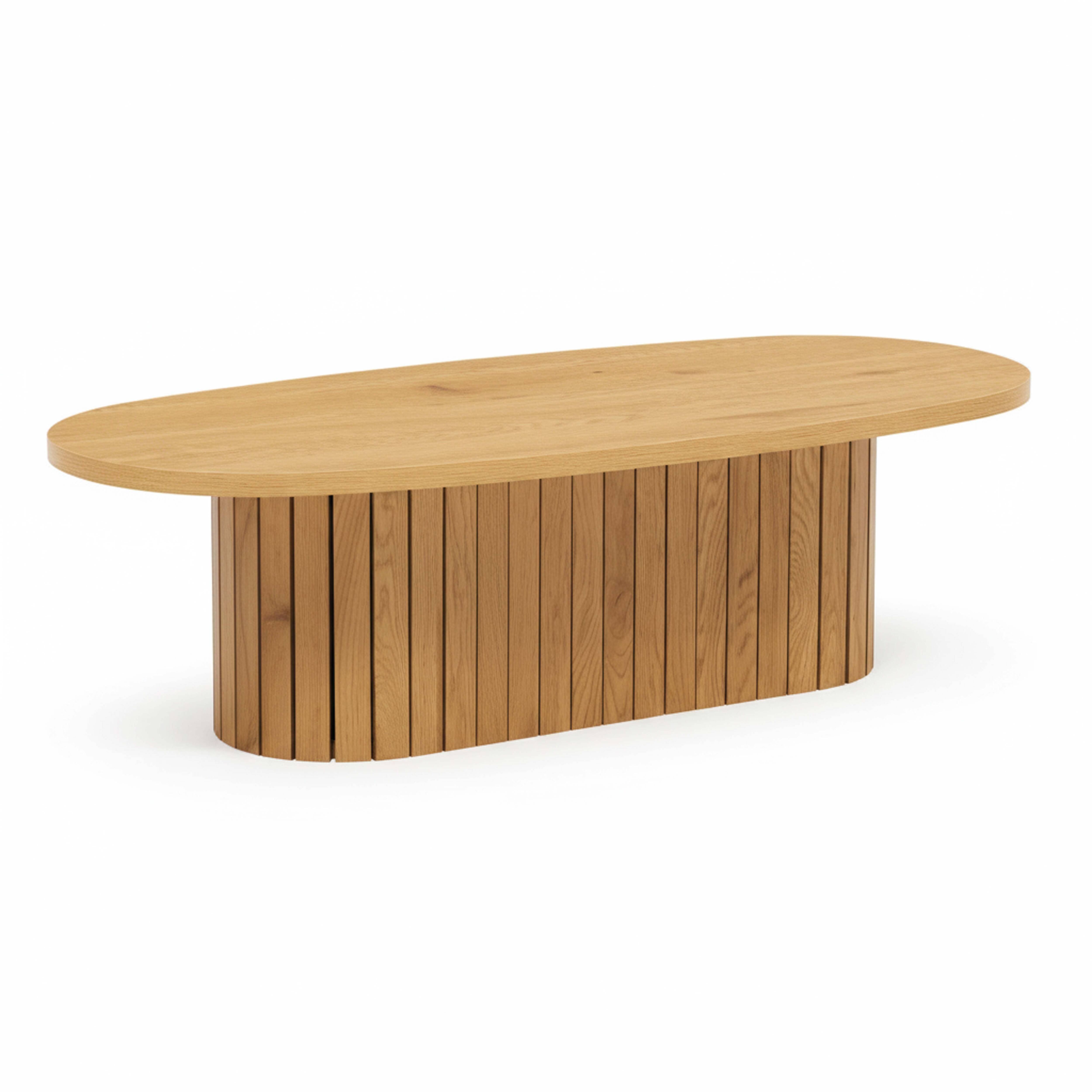 Oviala - Table basse ovale en mélaminé bois - Oviala - Image 1