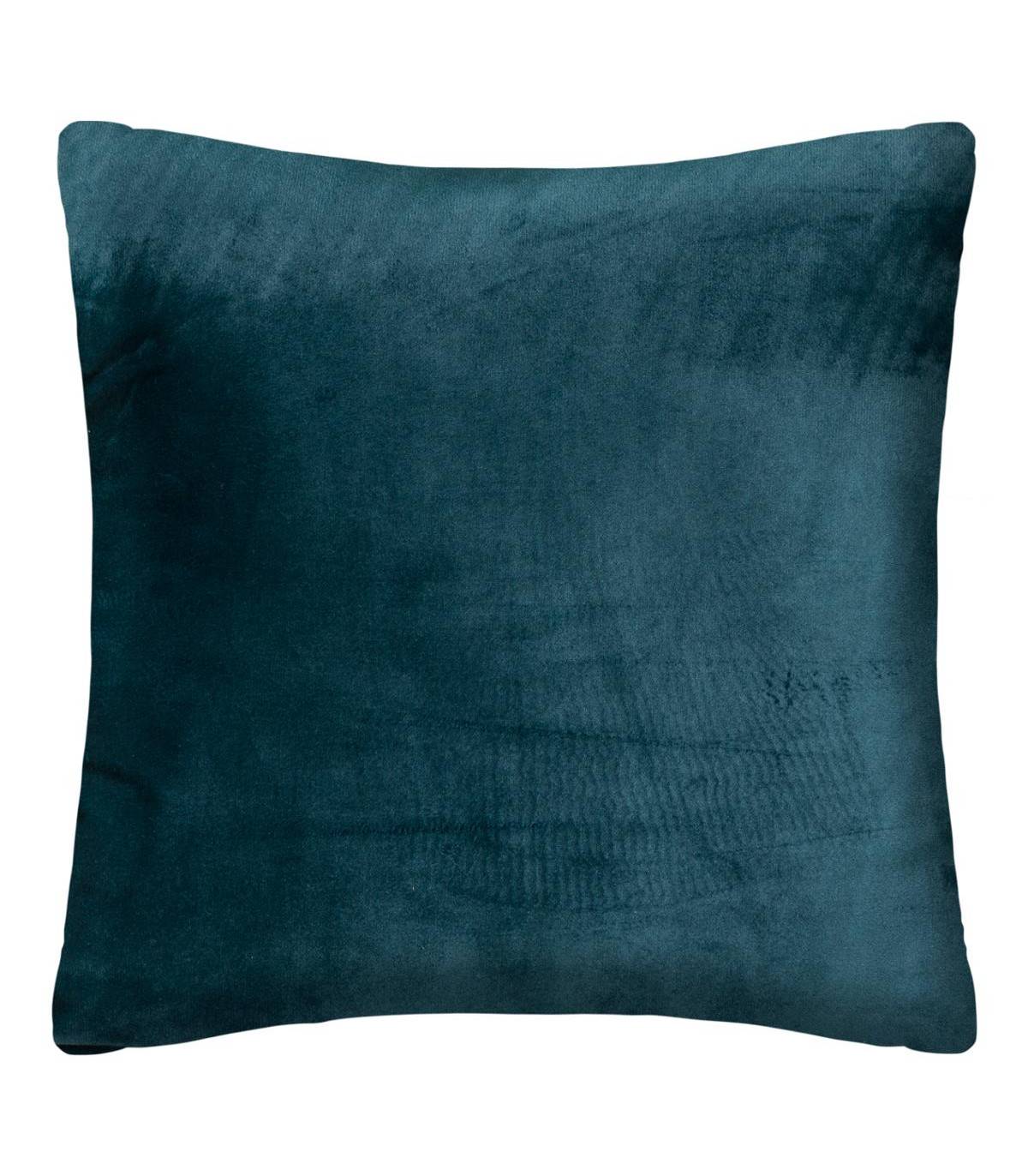 Coussin déhoussable velours Bleu Canard et Or 40 x 40 cm - Image 3