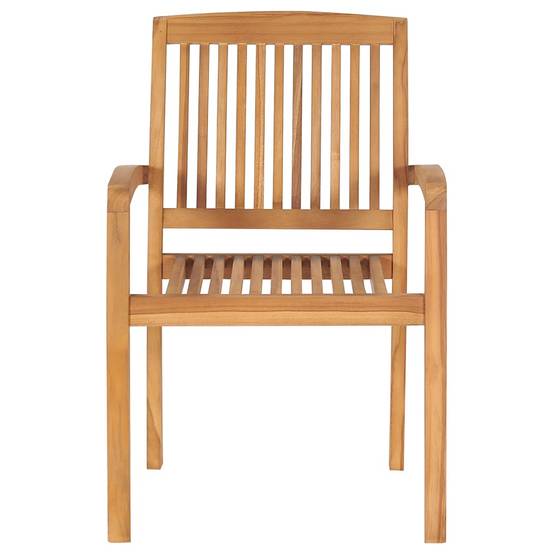 PANGIVO - Chaises de jardin empilables teck solide rouge 60 x 57.5 x 90 cm - PANGIVO - Image 5