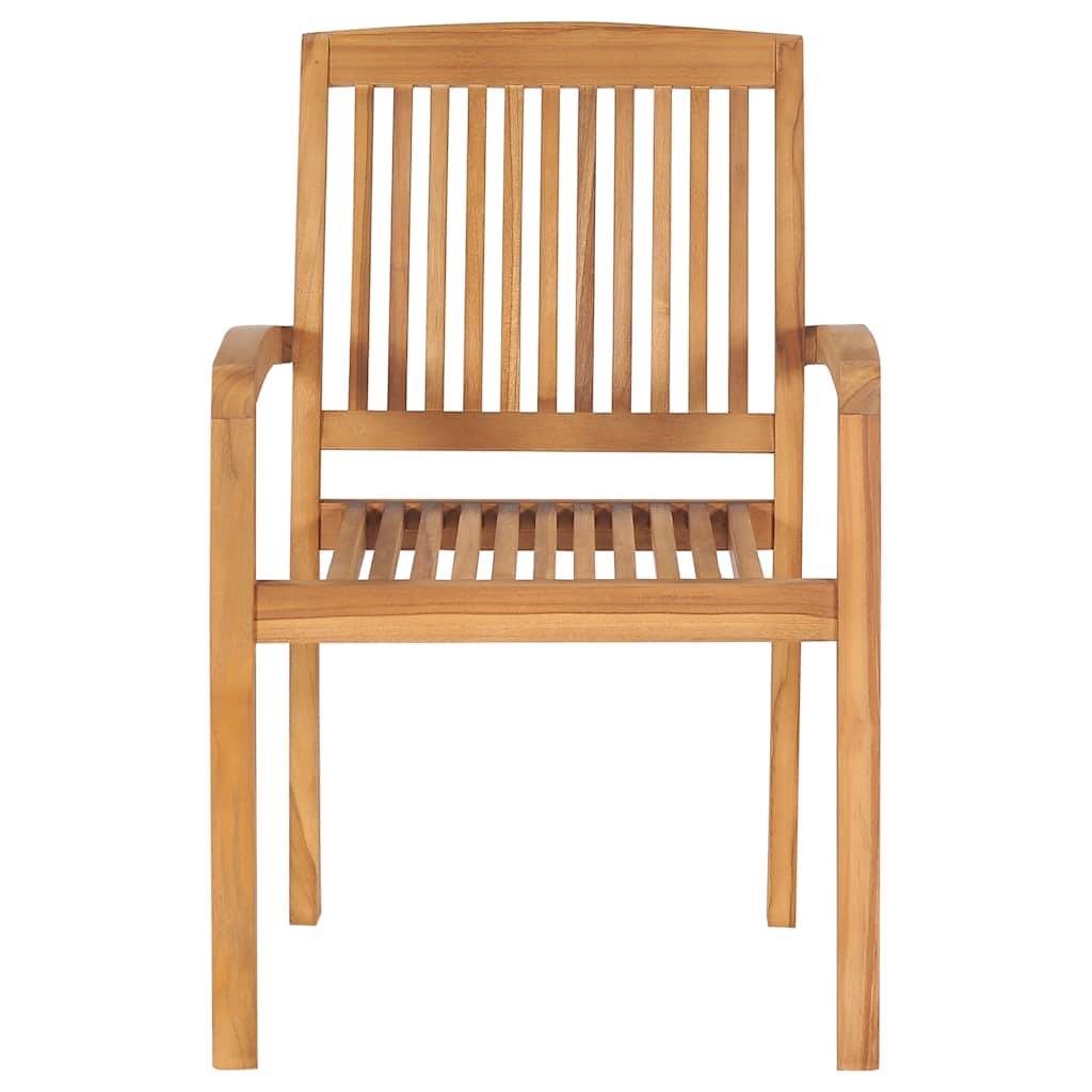 PANGIVO - Chaises de jardin empilables teck solide rouge 60 x 57.5 x 90 cm - PANGIVO - Image 5