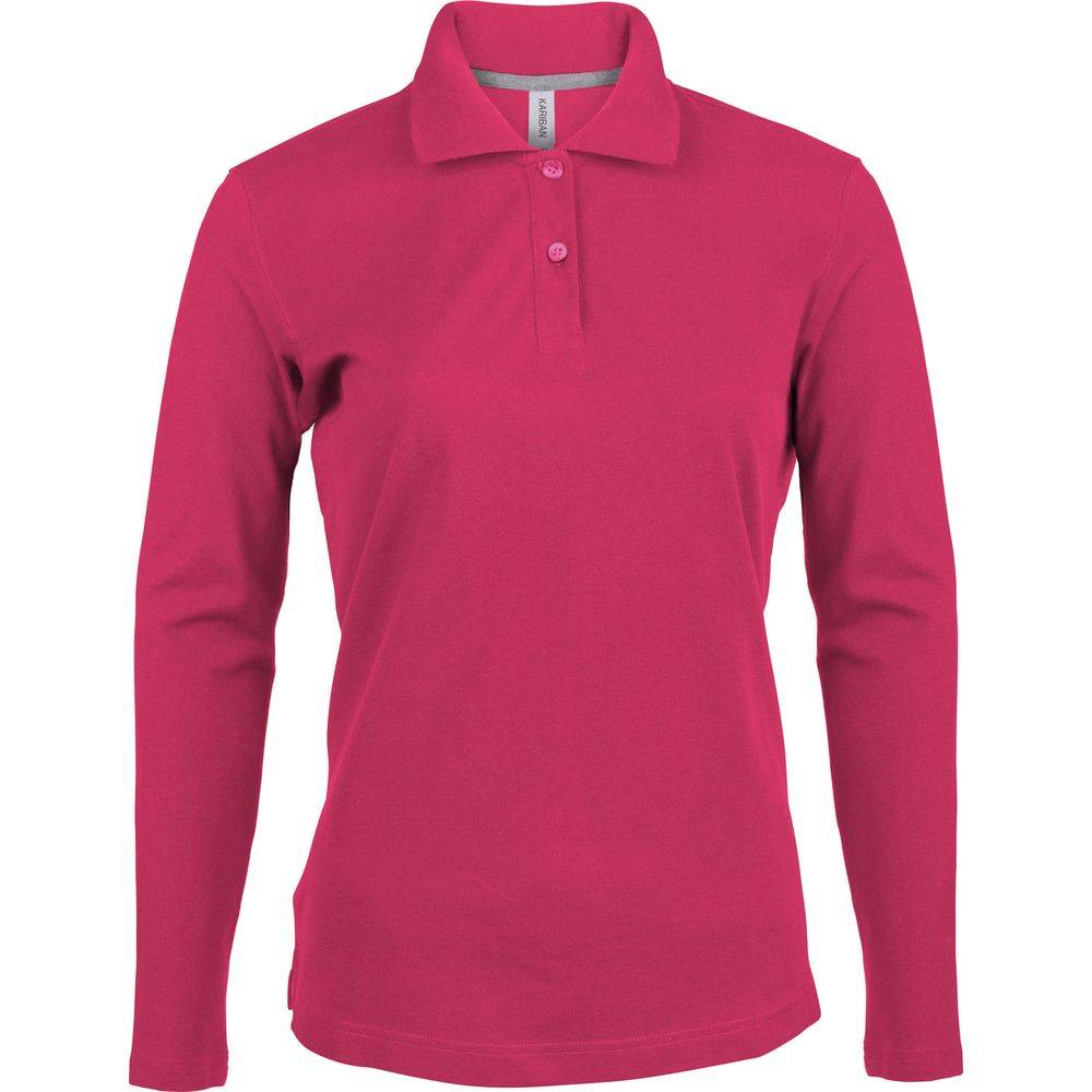 Polo de travail femme manches longues Kariban 100% coton Rose S