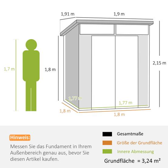 Abri de jardin résine rangement extérieur toit monopente 191x190x215cm gris clair - ComfortXL Outdoor Living - Image 3